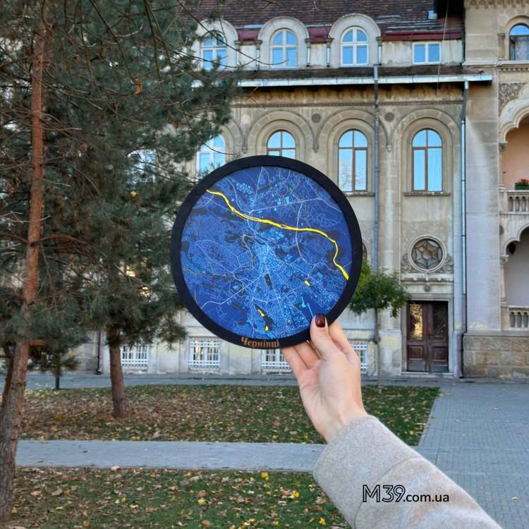 Декоративна Табличка Кругла Карта Міста