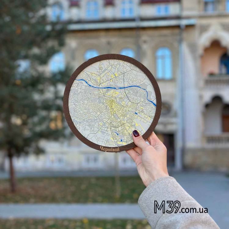 Декоративна Табличка Кругла Карта Міста