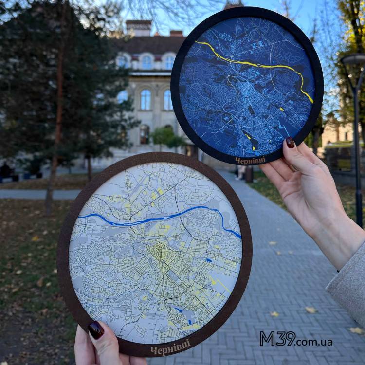 Декоративна Табличка Кругла Карта Міста