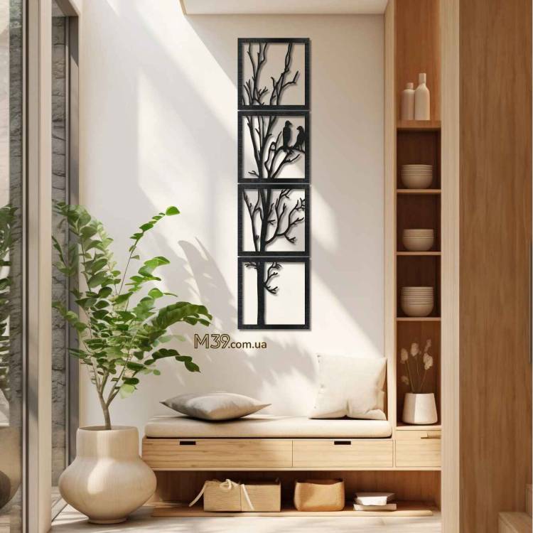 Декоративне Панно з Дерева Пташки на Гілках m39.com.ua Декоративне Панно з Дерева Пташки на Гілках