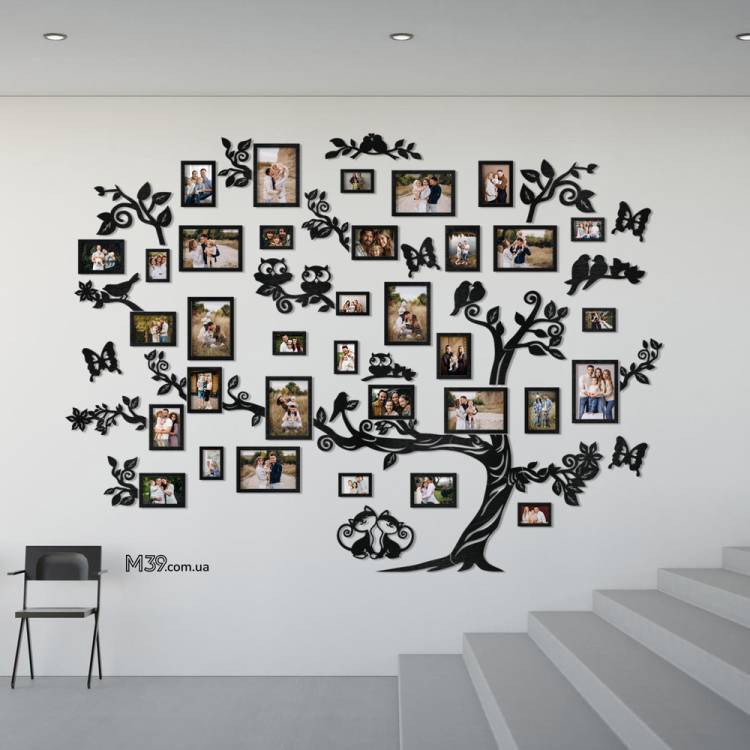 Декор в Школу на Стіну - Сімейне Дерево "Грандіозне", Композиція з Фоторамок