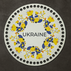 Круглое Донышко с Рисунком для Сумочки или Корзинки "Ukraine"