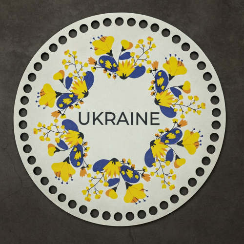 Круглое Донышко с Рисунком для Сумочки или Корзинки "Ukraine"