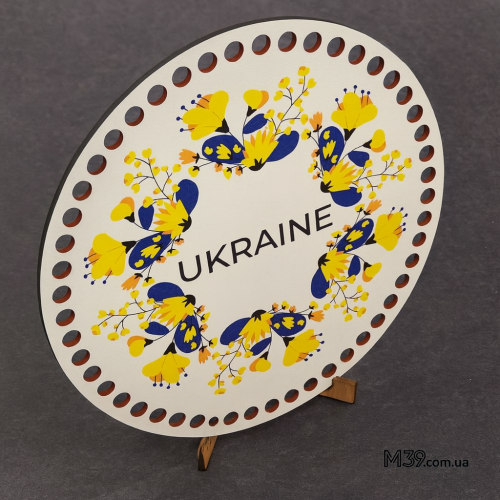 Круглое Донышко с Рисунком для Сумочки или Корзинки "Ukraine"