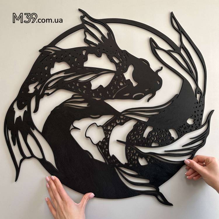 Декор з Дерева на Стіну - Панно "Риби", 3д картина на стіну