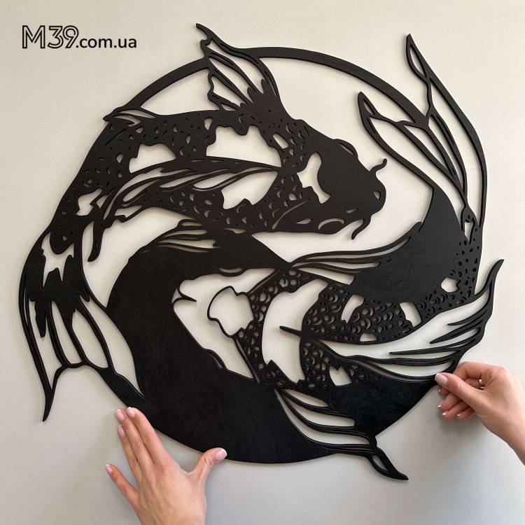 Декор з Дерева на Стіну - Панно "Риби", 3д картина на стіну