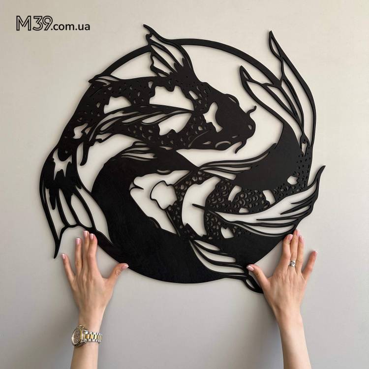 Декор з Дерева на Стіну - Панно "Риби", 3д картина на стіну