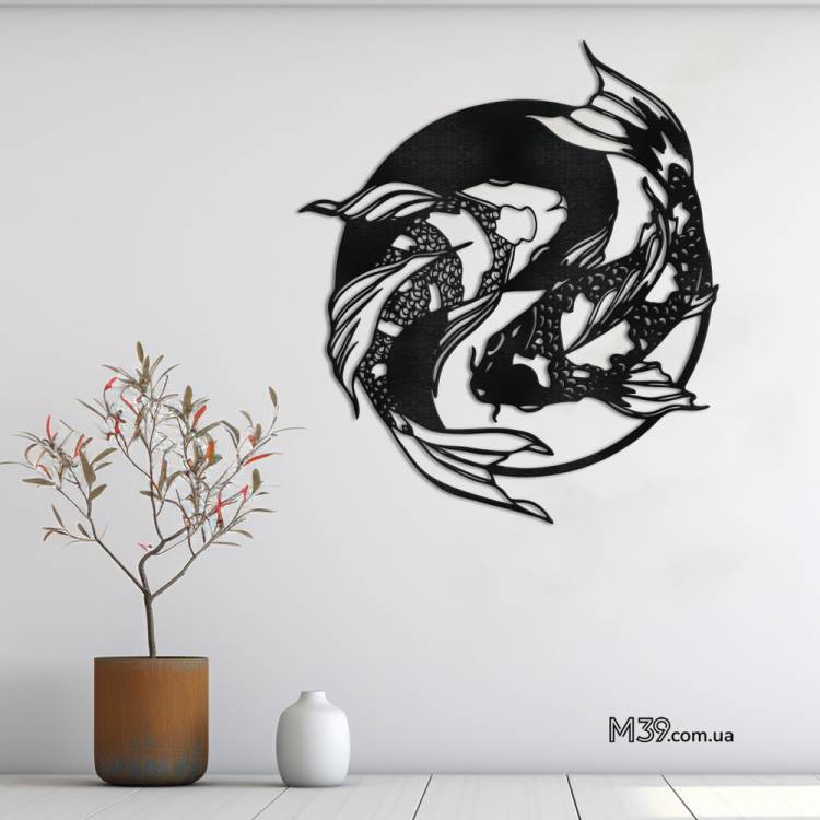 Декор з Дерева на Стіну - Панно "Риби", 3д картина на стіну m39.com.ua Декор з Дерева на Стіну - Панно "Риби", 3д картина на стіну