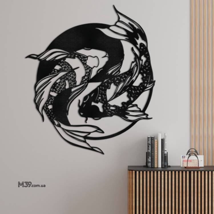 Декор з Дерева на Стіну - Панно "Риби", 3д картина на стіну m39.com.ua Декор з Дерева на Стіну - Панно "Риби", 3д картина на стіну