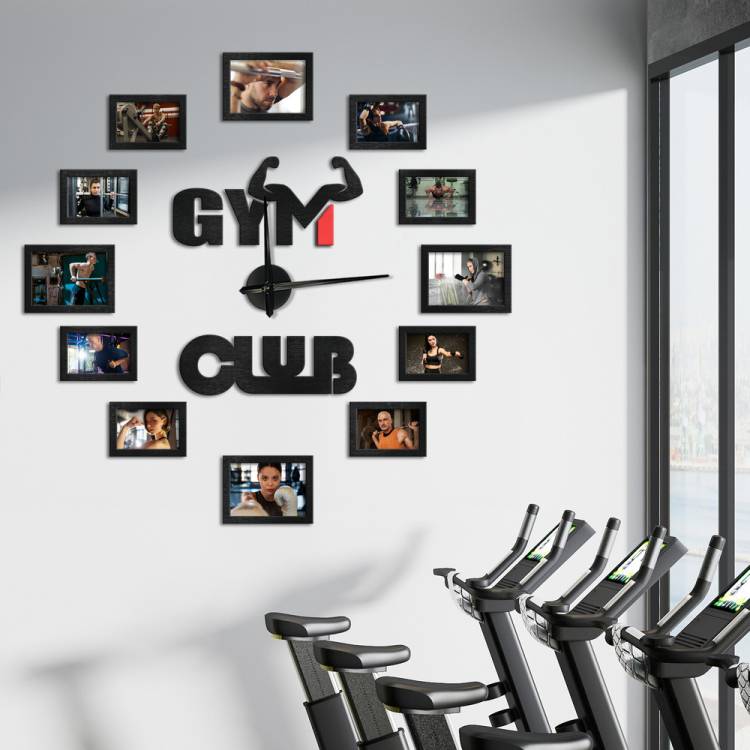 Часы с Логотипом Спортзала с Фоторамками из Дерева на Заказ m39.com.ua Часы с Логотипом Спортзала с Фоторамками из Дерева на Заказ