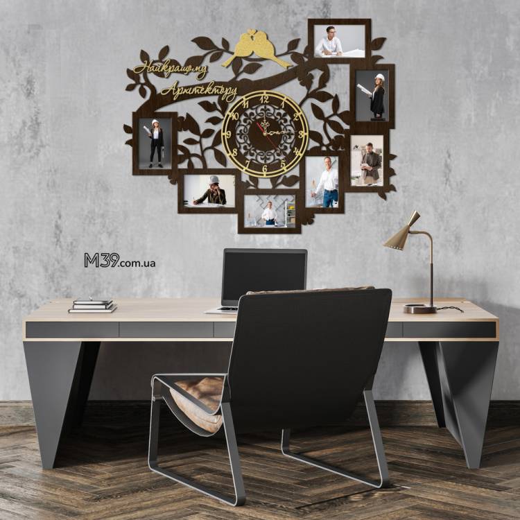 Подарунок Архітектору - Годинник "Найкращому Архітектору" з фоторамками m39.com.ua Подарунок Архітектору - Годинник "Найкращому Архітектору" з фоторамками