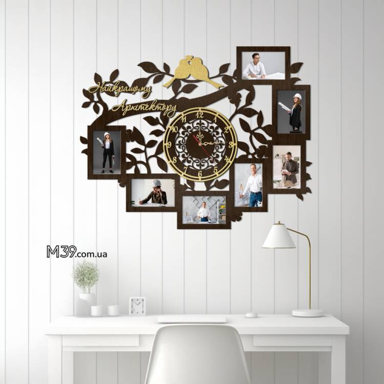 Подарунок Архітектору - Годинник "Найкращому Архітектору" з фоторамками m39.com.ua Подарунок Архітектору - Годинник "Найкращому Архітектору" з фоторамками