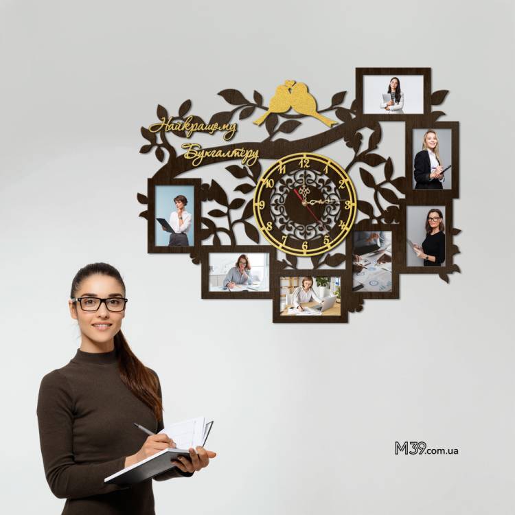 Подарок Бухгалтеру - Часы "Лучшему Бухгалтеру" с фоторамками m39.com.ua Подарок Бухгалтеру - Часы "Лучшему Бухгалтеру" с фоторамками