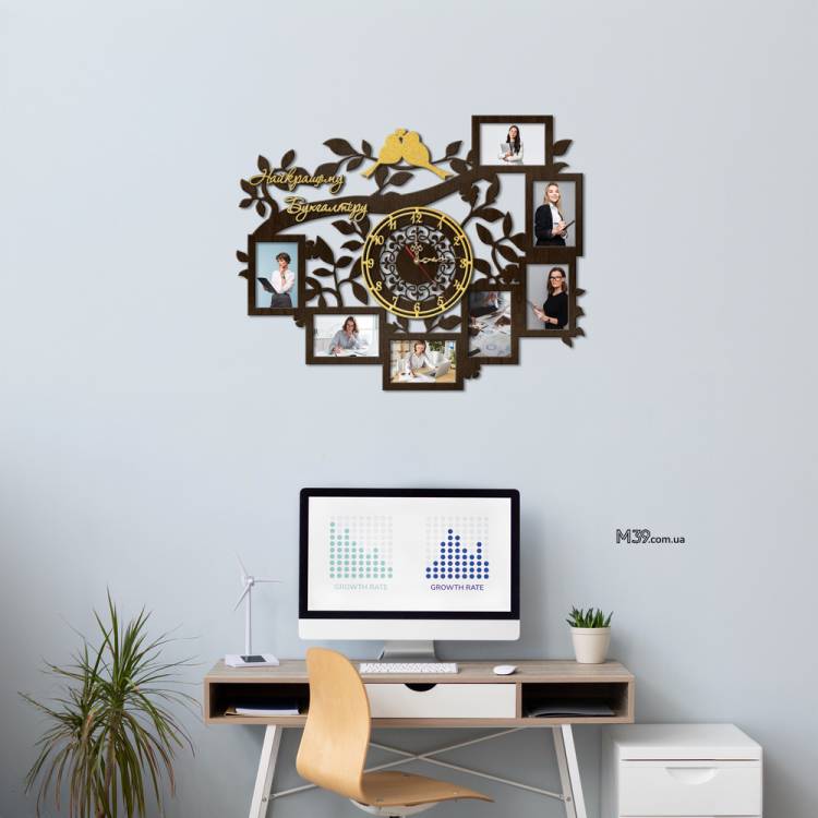 Подарок Бухгалтеру - Часы "Лучшему Бухгалтеру" с фоторамками m39.com.ua Подарок Бухгалтеру - Часы "Лучшему Бухгалтеру" с фоторамками