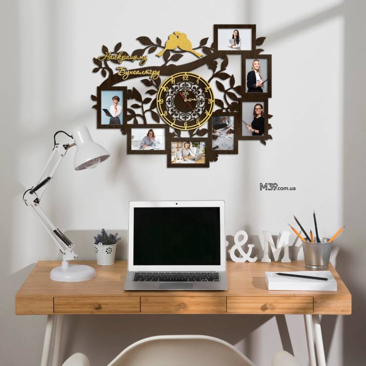 Подарок Бухгалтеру - Часы "Лучшему Бухгалтеру" с фоторамками m39.com.ua Подарок Бухгалтеру - Часы "Лучшему Бухгалтеру" с фоторамками