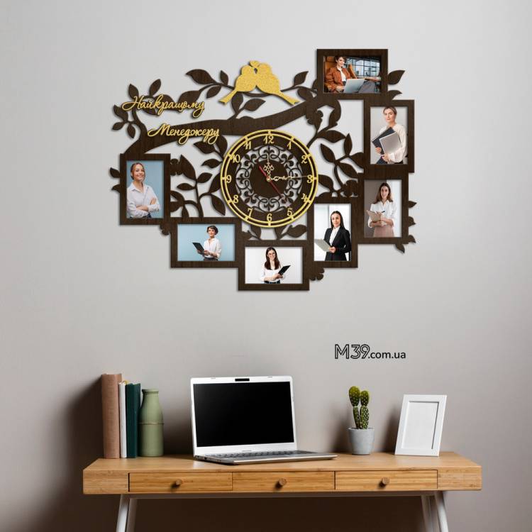 Подарунок Менеджеру - Годинник "Найкращому Менеджеру" з фоторамками
