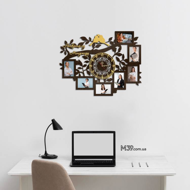 Подарунок Менеджеру - Годинник "Найкращому Менеджеру" з фоторамками