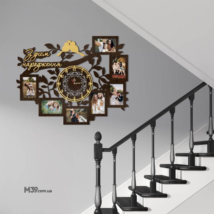 Подарунок на День Народження - Годинник "З Днем Народження" з Фоторамками m39.com.ua Подарунок на День Народження - Годинник "З Днем Народження" з Фоторамками