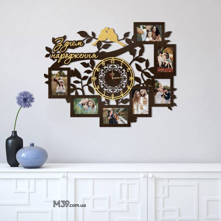 Подарунок на День Народження - Годинник "З Днем Народження" з Фоторамками m39.com.ua Подарунок на День Народження - Годинник "З Днем Народження" з Фоторамками