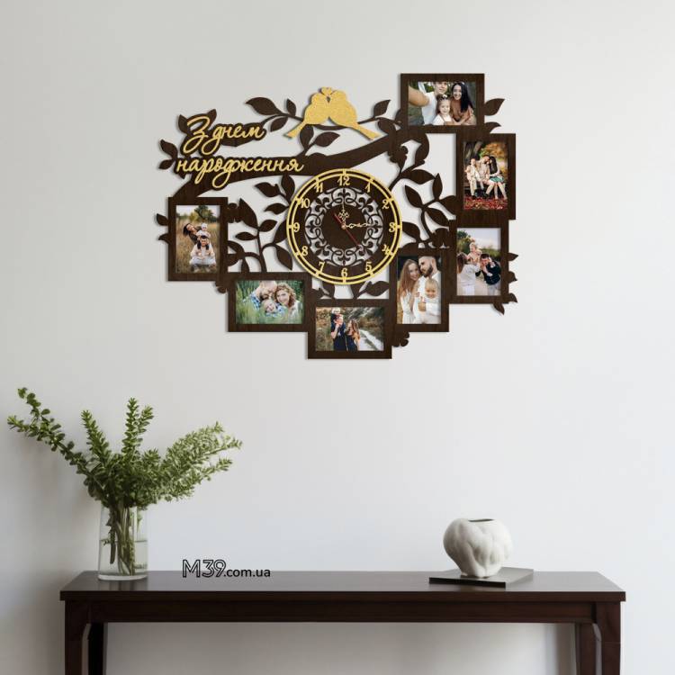 Подарунок на День Народження - Годинник "З Днем Народження" з Фоторамками m39.com.ua Подарунок на День Народження - Годинник "З Днем Народження" з Фоторамками