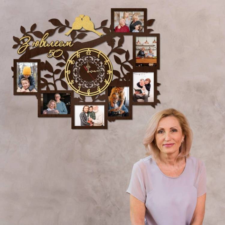 Подарок на Юбилей - Часы "С Юбилеем" с Фоторамками m39.com.ua Подарок на Юбилей - Часы "С Юбилеем" с Фоторамками