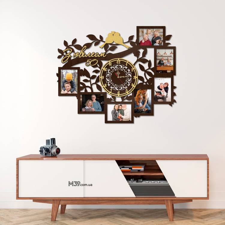 Подарок на Юбилей - Часы "С Юбилеем" с Фоторамками m39.com.ua Подарок на Юбилей - Часы "С Юбилеем" с Фоторамками