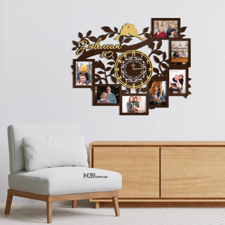 Подарок на Юбилей - Часы "С Юбилеем" с Фоторамками m39.com.ua Подарок на Юбилей - Часы "С Юбилеем" с Фоторамками