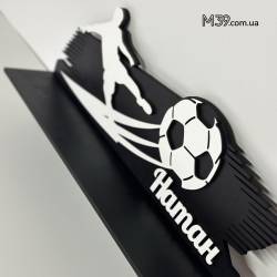 Медальница из дерева "Футбол" с Полочкой