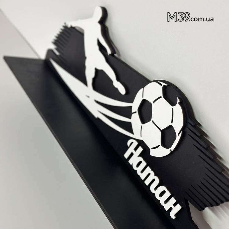 Медальница из дерева "Футбол" с Полочкой