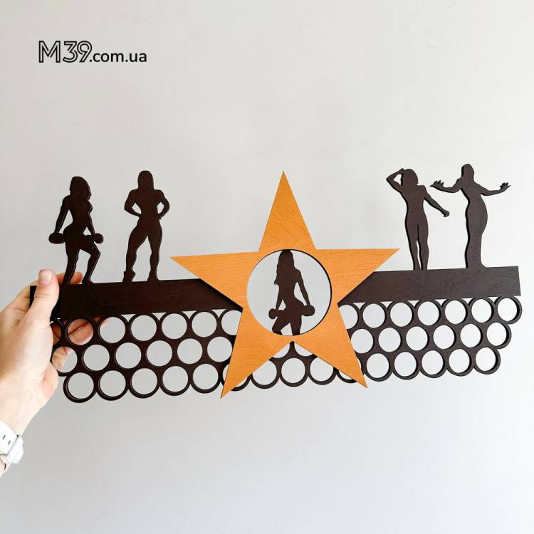 Медальница Женский Бодибилдинг, Тяжёлая Атлетика, для Девушки, из Дерева