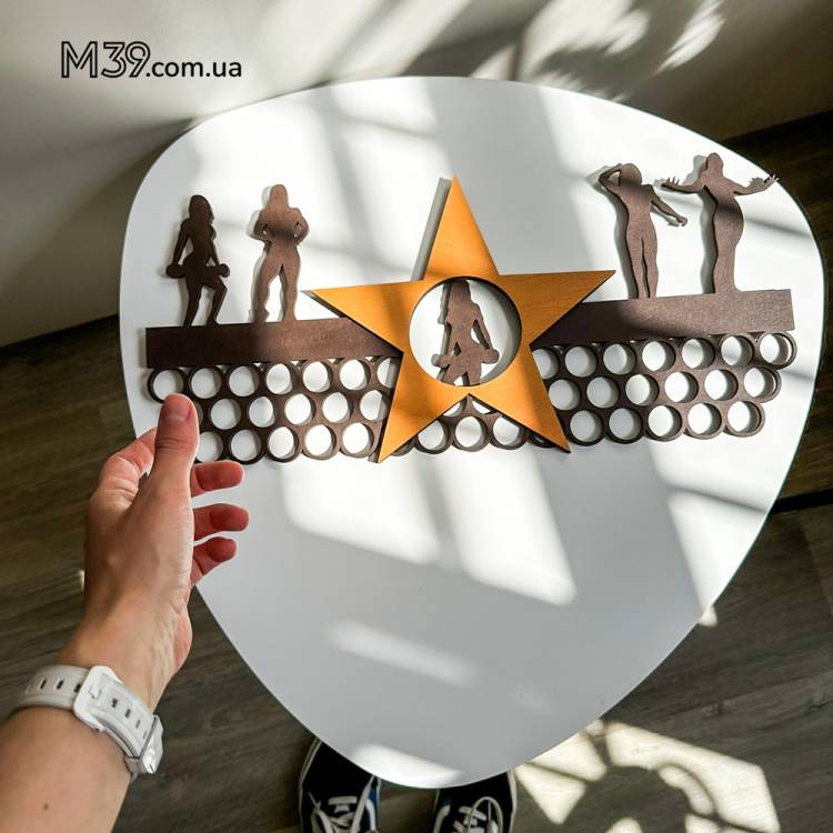 Медальница Женский Бодибилдинг, Тяжёлая Атлетика, для Девушки, из Дерева