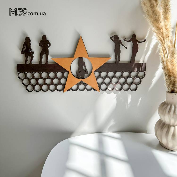 Медальница Женский Бодибилдинг, Тяжёлая Атлетика, для Девушки, из Дерева