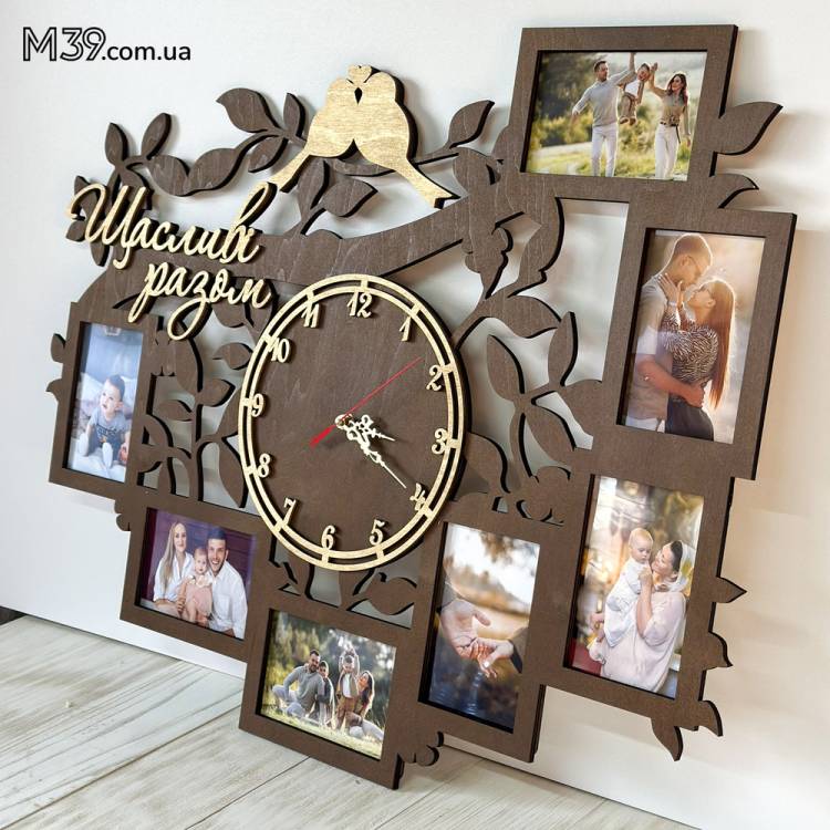 Подарок на Годовщину - Часы "Счастливы Вместе" с фоторамками