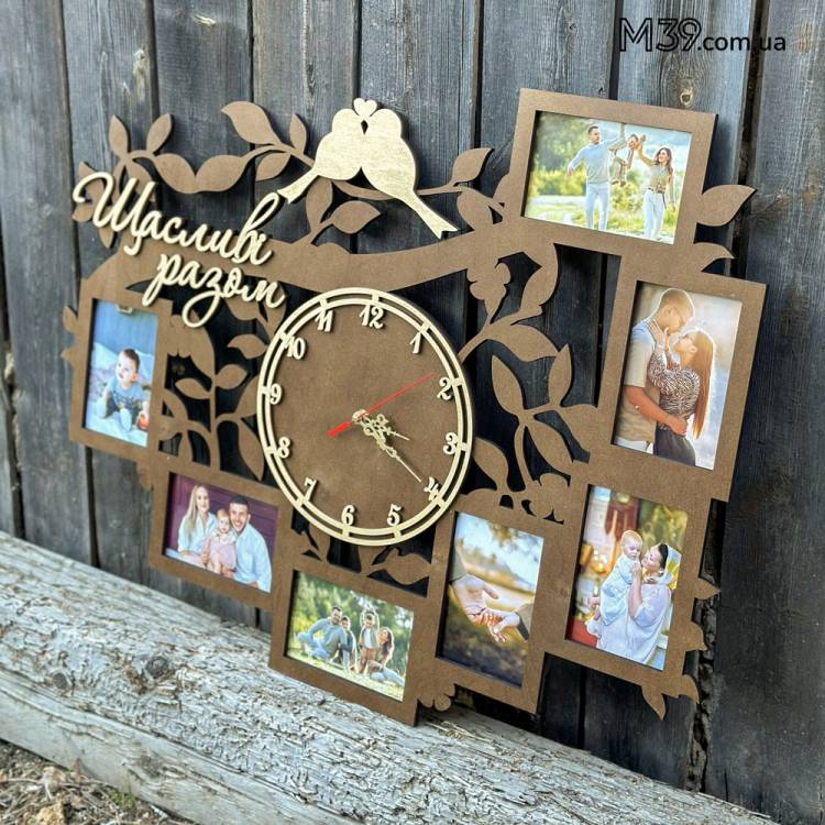 Подарок на Годовщину - Часы "Счастливы Вместе" с фоторамками