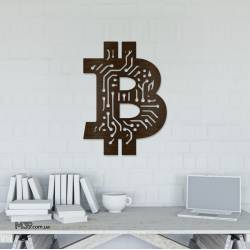 Декоративное панно "Биткоин" - стильный крипто-декор ко Дню технологий