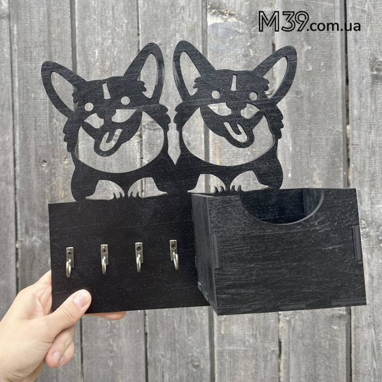 Оригинальный подарок - Ключница "Песики Корги" с Коробочкой для Мелочей