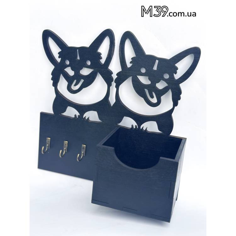 Оригинальный подарок - Ключница "Песики Корги" с Коробочкой для Мелочей