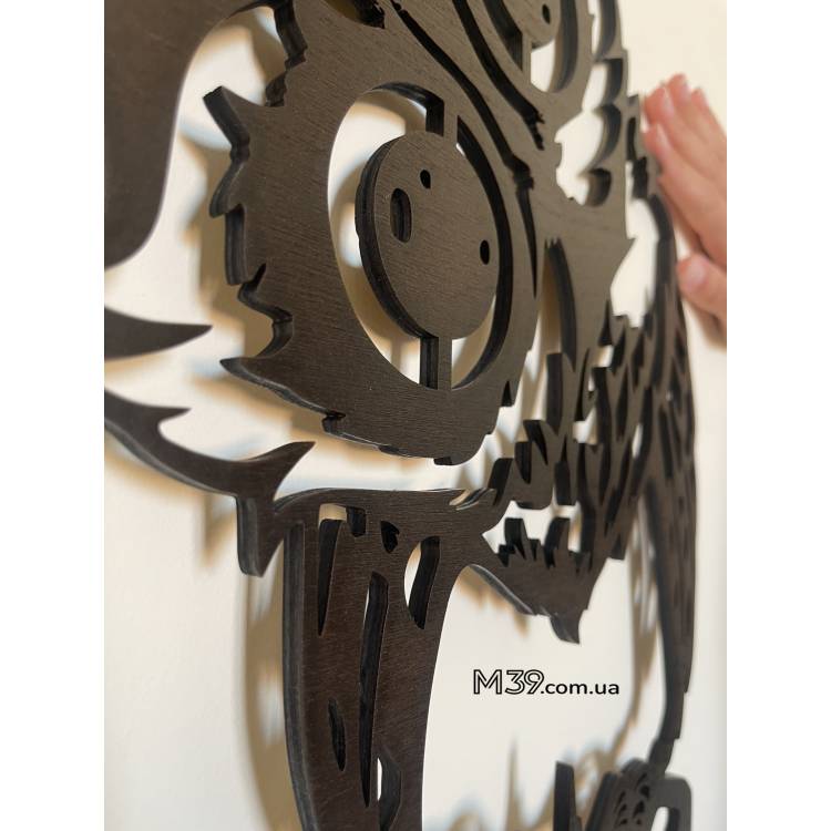 Подарунок Кулінару - Панно "Сова з чашкою" з дерева на стіну m39.com.ua Подарунок Кулінару - Панно "Сова з чашкою" з дерева на стіну