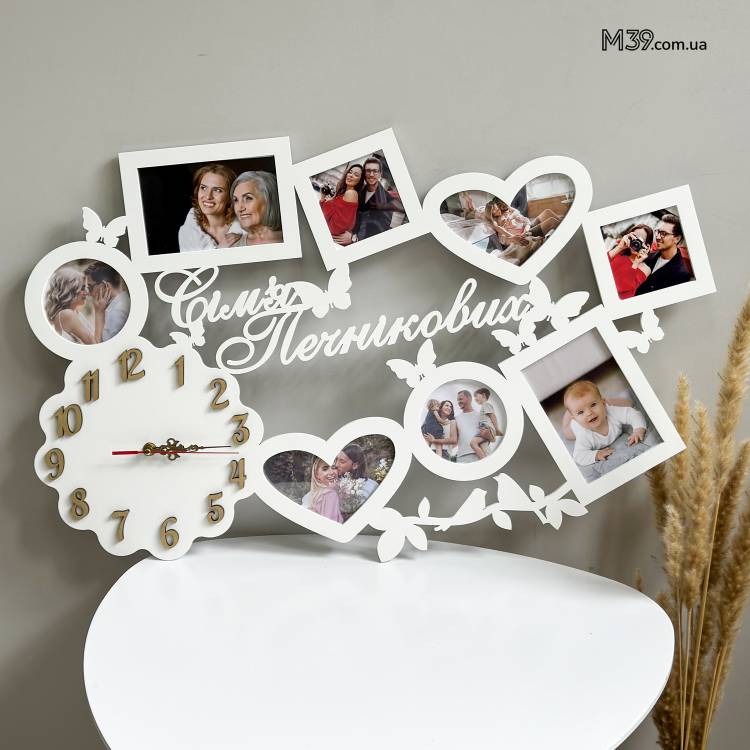 Сімейна Фоторамка з Годинником