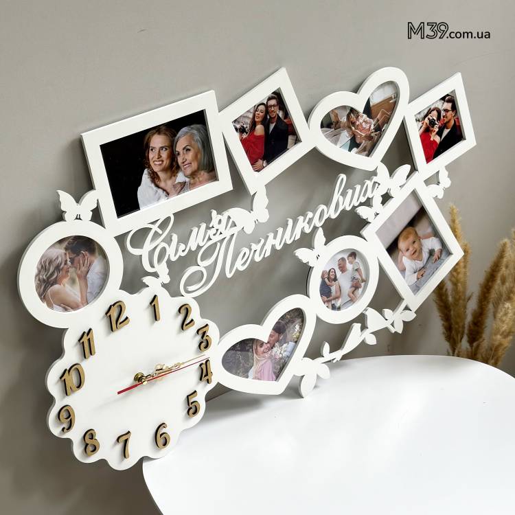 Сімейна Фоторамка з Годинником