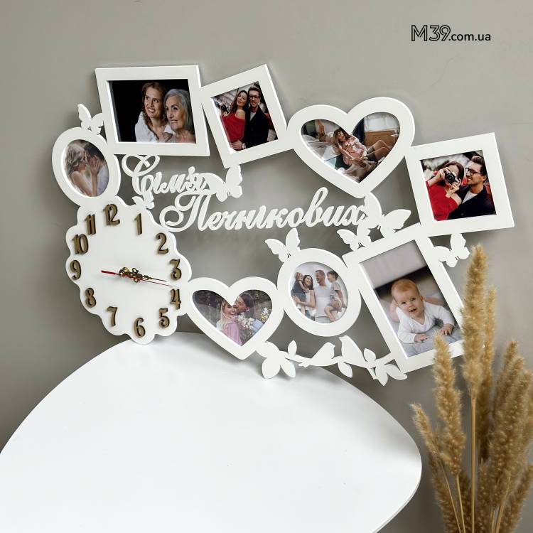 Сімейна Фоторамка з Годинником
