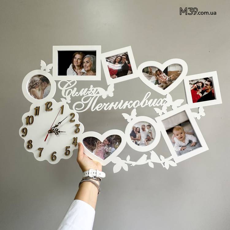Сімейна Фоторамка з Годинником
