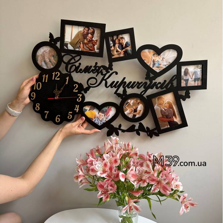 Сімейна Фоторамка з Годинником