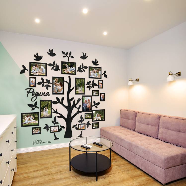 Подарок родителям - Большое Семейное Дерево на 18 фото, композиция на стену m39.com.ua Подарок родителям - Большое Семейное Дерево на 18 фото, композиция на стену