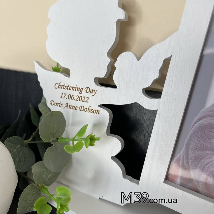 Подарунок Тітці - Фоторамка "Янголятко Хлопчик" з Індивідуальним Гравіюванням