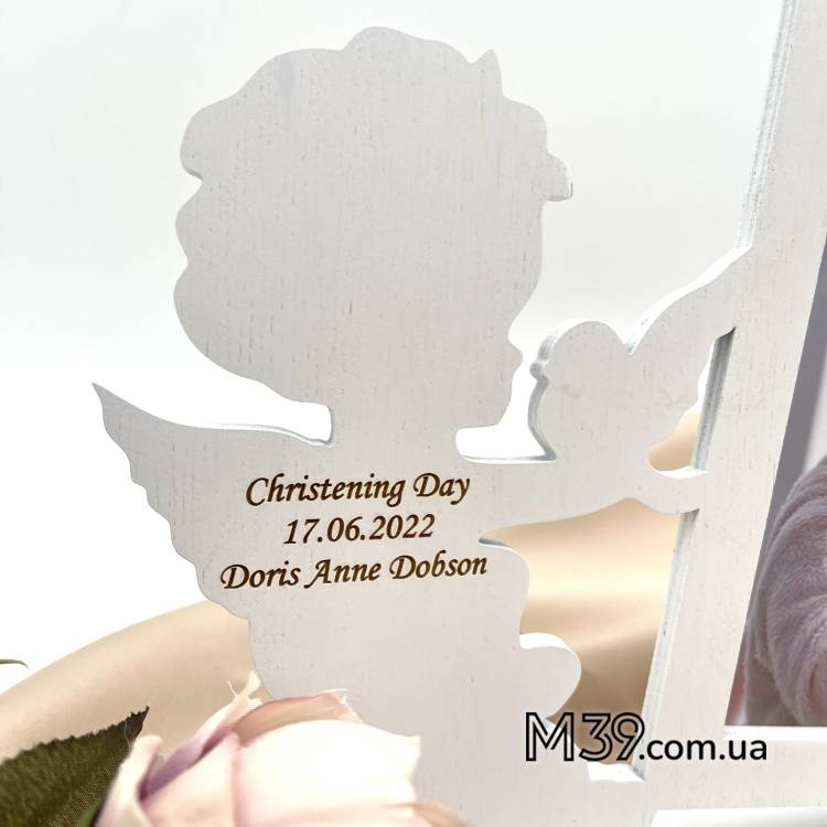 Подарунок Тітці - Фоторамка "Янголятко Хлопчик" з Індивідуальним Гравіюванням