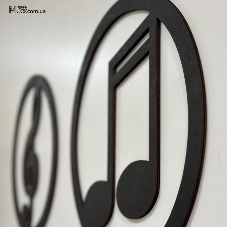 Настінний декор для піаніста — дерев’яне панно «Музика» (3D)