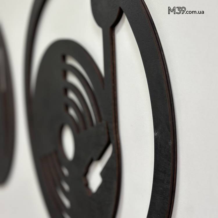 Настінний декор для піаніста — дерев’яне панно «Музика» (3D)