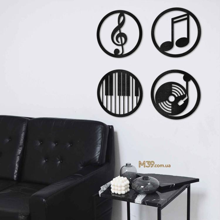 Декор из дерева на стену - панно "Музыка", 3D картина на стену m39.com.ua Декор из дерева на стену - панно "Музыка", 3D картина на стену