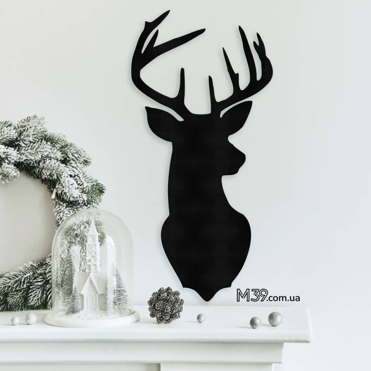 Декор из дерева на стену - панно "Голова Оленя", 3D картина из дерева